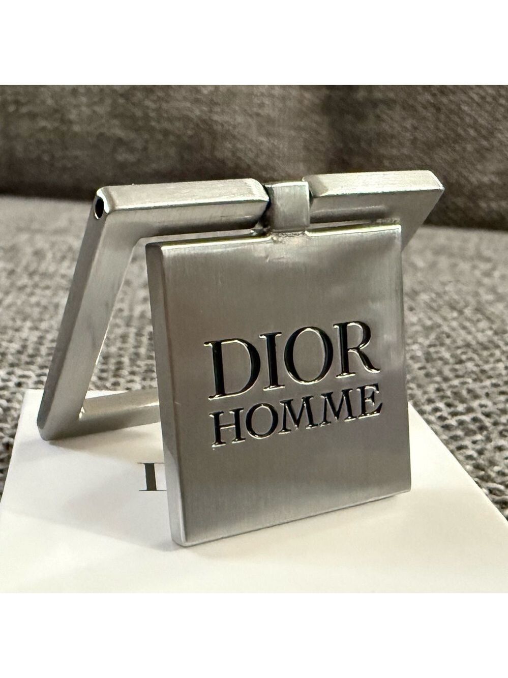 Dior Homme Men’s Square Silver Phone Ring New Authentic